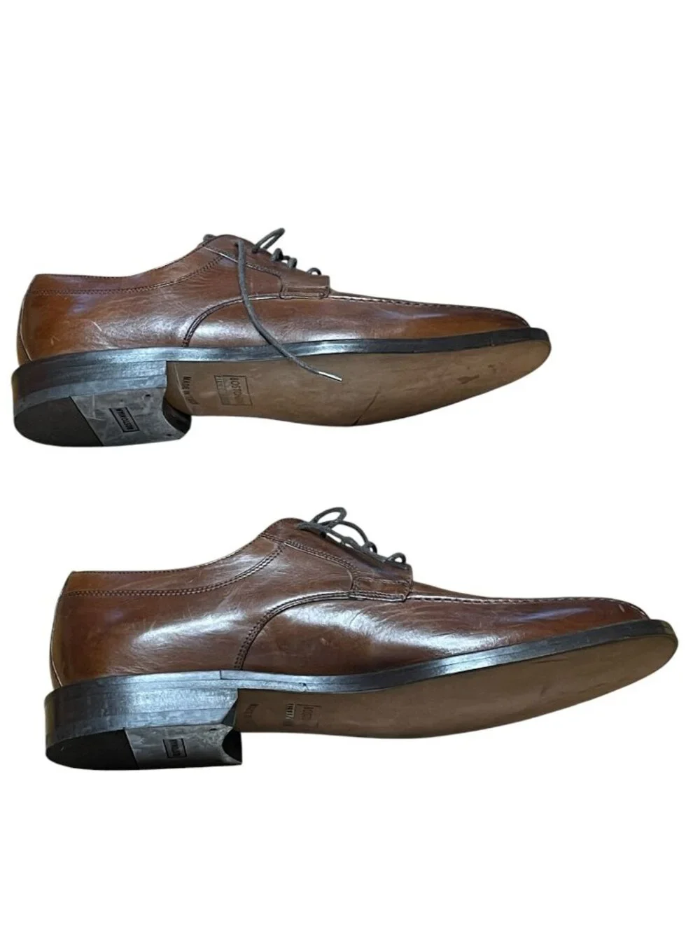 Bostonian Florentine Mens Brown Leather Oxford Shoes Made In Italy‎ Size 10.5